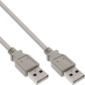 USB naar USB kabel - USB2.0 - tot 2A / beige - 0,30 meter