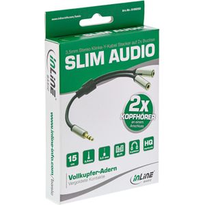 Premium 3,5mm Jack stereo audio splitter - 0,15 meter