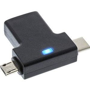 InLine 35804 USB 3.1/2.0 OTG T-adapter, USB type C-stekker of Micro USB naar A-bus