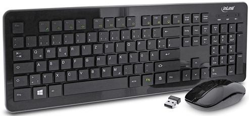 InLine - Draadloos Toetsenbord en Muis - Zwart - QWERTZ Layout