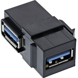 InLine 76202K USB 3.0 Keystone Snap-In Einsatz, USB-A Buchse / Buchse, gewinkelt schwarz