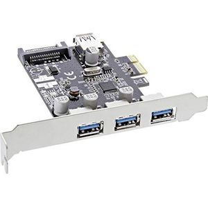 InLine - Controlekaart - 4-poorts PCI-Express USB 3.0 - Zwart - Aluminium