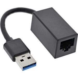 InLine USB 3.0 netwerkadapterkabel (USB 3.0 standaard A stekker, RJ45/LAN (1x)), Netwerkadapter, Zwart