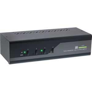 InLine - KVM Desktop Schakelaar - Zwart - Grijs - 2x DisplayPort - 4K 60Hz