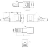 STP - CAT6a - 10 Gigabit RJ45 Haakse Adapter - Haaks naar Beneden - Afgeschermd