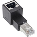 STP - CAT6a - 10 Gigabit RJ45 Haakse Adapter - Haaks naar Beneden - Afgeschermd
