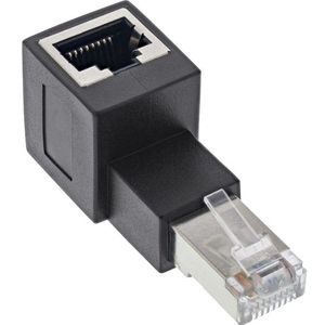STP - CAT6a - 10 Gigabit RJ45 Haakse Adapter - Haaks naar Beneden - Afgeschermd