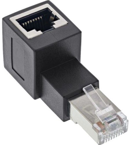 STP - CAT6a - 10 Gigabit RJ45 Haakse Adapter - Haaks naar Beneden - Afgeschermd