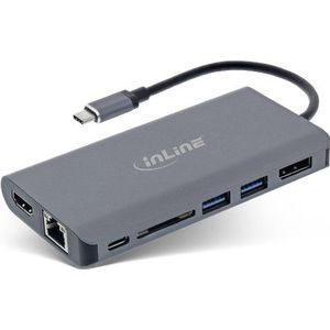 InLine® 7-in-1 USB Type-C dockingstation, HDMI, DisplayPort, USB 3.2, SD-kaartlezer, PD 3.0 100W, MST