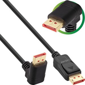 Premium DisplayPort kabel - 90° haaks naar boven - versie 1.4 (5K/8K 60Hz) / zwart - 1 meter