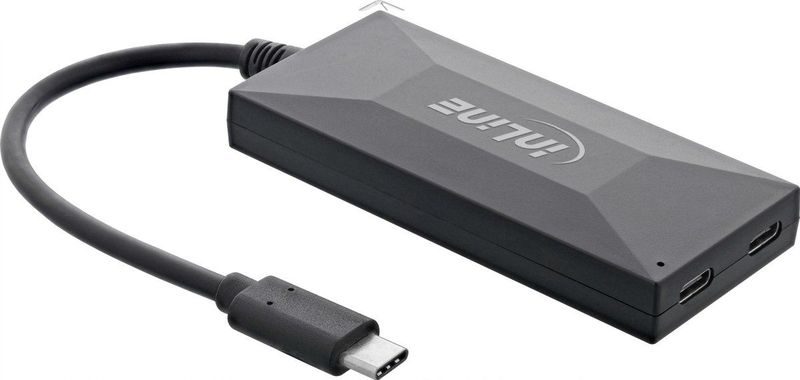 InLine 35399 interface hub USB 2.0 Type-C 5000 Mbit/s Zwart