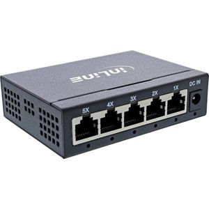 InLine® - Gigabit Netwerk Switch - 5-poort - 1 GBit/s - Desktop - Metalen Behuizing
