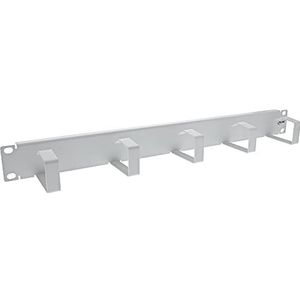 InLine® 19 Cable management panel, 5 small brackets, RAL7035, grey