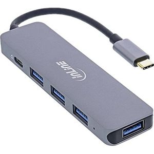 InLine® USB 3.2 USB Type C Hub (4x USB-A 5Gb/s + USB Type C (Data/PD 87W), OTG, aluminium behuizing