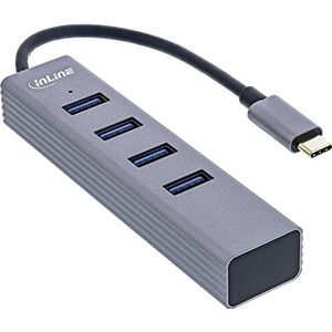 InLine® USB 3.2 USB Type C Multi Hub (4X USB A 5Gb/s), OTG, metalen behuizing