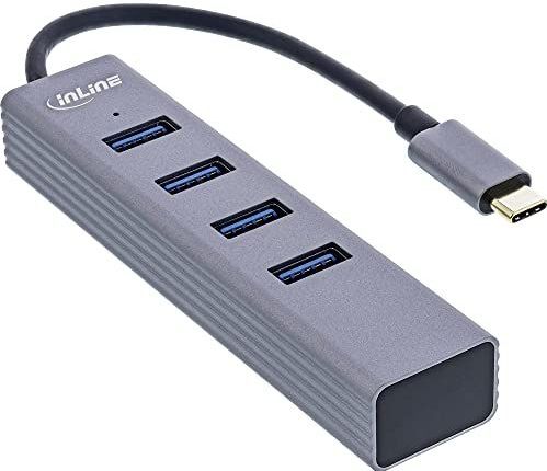 InLine 33271N interface hub USB 2.0 Type-C 5000 Mbit/s Grijs