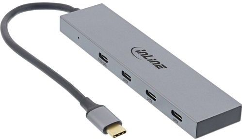 InLine 35392B interface hub USB 2.0 Type-C 10000 Mbit/s Grijs