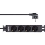 InLine 10'' Stekkerdoos - CEE 7/7 - 4x CEE 7/3 - Zonder Schakelaar