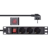 InLine - 10'' Stekkerdoos - CEE 7/7 - 3x CEE 7/3 - Met Schakelaar