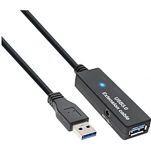 InLine compatible USB-A 3.2 Gen.1 Verlängerung, USB-A auf USB-A, schwarz - 10m