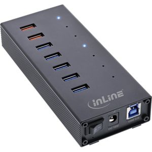 InLine 35395I interface hub USB 3.2 Gen 1 (3.1 Gen 1) Type-B 5000 Mbit/s Zwart