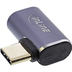 InLine® USB4 USB Type-C mannelijk/bus rechts/links gebogen, aluminium, grijs
