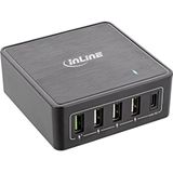 InLine® Power Delivery + Quick Charge 3.0 USB-voeding, oplader, 4 x USB A + USB Type-C, 60 W, zwart
