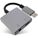 USB-C naar 3,5 mm Female Adapter - Zwart - USB Type-C - Oplaadfunctie