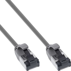InLine® Patchkabel slim, U/FTP, Cat.8.1, TPE halogeenvrij, grijs, 0,3 m