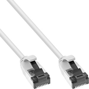 InLine® Patchkabel, Slim, U/FTP, categorie 8.1, TPE, halogeenvrij, wit, 0,5 m