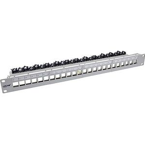 InLine® Patchveld 24-voudig, Keystone lege plaat patchpaneel, 19"", 1U, lichtgrijs RAL7035