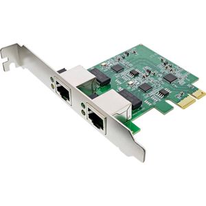 InLine - Dual Gigabit Netwerkkaart - Groen - PCIe x1 - 2x RJ45 2,5GBit/s