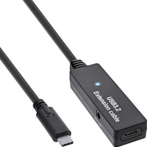 InLine® USB 3.2 Gen.1 actieve verlenging, USB-C stekker naar USB-C aansluiting, 5 m