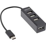 InLine 33293J interface hub USB 2.0 Type-A 480 Mbit/s Zwart