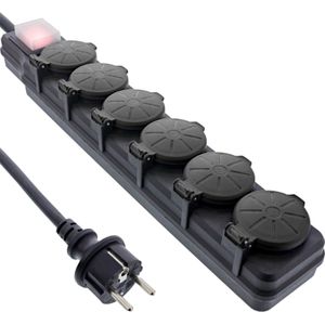 Stekkerdoos - Outdoor - Rubber-Neopreen - 6x CEE 7/3 - IP44