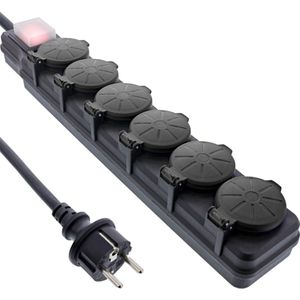 InLine 16496P Overspanningsbeveiliging Zwart 6 AC-uitgang(en) 230 V 5 m