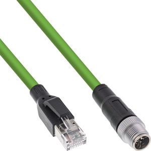 M12 8-pins X-gecodeerd - RJ45 industriële netwerkkabel | CAT6a | PUR | 5 meter