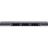 Slim - USB-C Hub - Grijs - 3x USB-A 2.0 en 1x USB-A 3.2 Gen 1