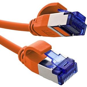 InLine® Patch cable slim, Cat.6A, S/FTP, TPE (LSZH) flexible, PoE, orange, 20m