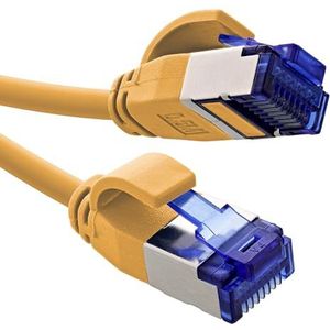 InLine® Patchkabel Slim, Cat.6A, S/FTP, TPE (LSZH) flexibel, PoE, Kupfer (CU), LAN, Ethernet, Netzwerk Kabel, RJ45 Gigabit, gelb, 25m, 74925Y
