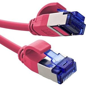 InLine® Patchkabel Slim, Cat.6A, S FTP, TPE (LSZH) flexibel, PoE, magenta, 25m