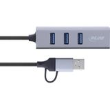 InLine® 4in1 Gigabit Hub, USB-C & USB-A, 1x RJ45, 3x USB 3.2 Gen.1