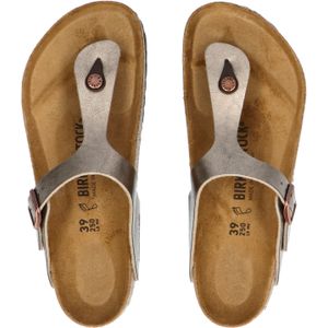BIRKENSTOCK - Gizeh - Slippers - Metallic Taupe - Synthetisch Materiaal