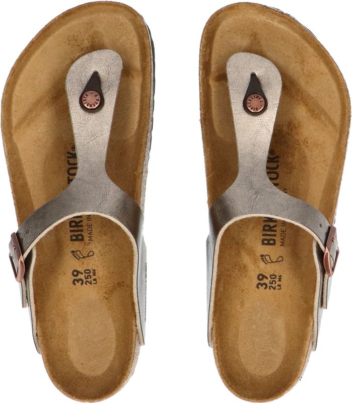 BIRKENSTOCK - Gizeh - Slippers - Metallic Taupe - Synthetisch Materiaal