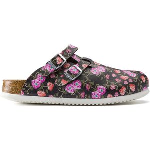 Birkenstock Kay SL Dames Werkklompen Flower Field Rose Narrow-fit |  Roze | Imitatieleer | Maat 35