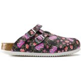 Clog Kay Superlauf, Birko-Flor, Blooming Roses Black, schmal, Gr. 37 - Birkenstock