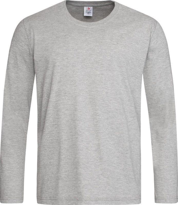 Stedman - T-shirt Crewneck Classic-T LS - Grey Heather - 100% Katoen