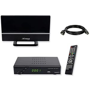 Set-One EasyOne 740 HD DVB-T2, Freenet TV (privé HD-zender), PVR Ready, 1080p, HDMI, LAN, HBBTV, USB 2.0, 12V, 2m HDMI-kabel, DVB-T2 binnenantenne