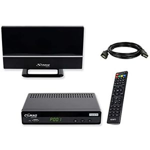 sky vision COMAG SL65T2 DVB-T2 ontvanger, Freenet TV (privé HD-zender), PVR Ready, Full HD, HDMI, SCART, mediaspeler, USB 2.0, 12 V compatibel, 2 m HDMI-kabel en DVB-T2-antenne