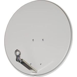 sky vision IDEAL 65 aluminium satellietspiegel helder RAL 7035 (40mm feedopname, 32-60mm mastopname, 65x60cm reflectorgrootte, aluminium, elevatieschaal, eenvoudige en snelle montage)